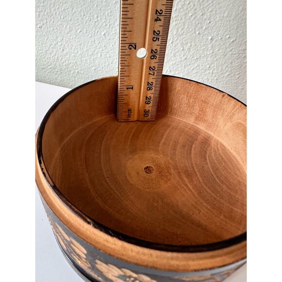 Handmade Crafted in Mexico Folk Art Wood Box Carved Wood Jewelry Treasure Box - Picture 7 of 8